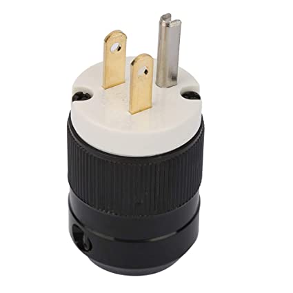 125V 3 Poles US Plug, Waterproof 3 Holes Power Plug, High Grade Industry Male Plug,3-Wire Locking Replacement Plug,Power Plug Connector[15A 125V]