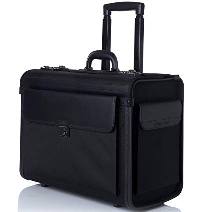 Alpine Swiss Rolling 17" Laptop Briefcase on Wheels Attache Lawyers Case Legal Size