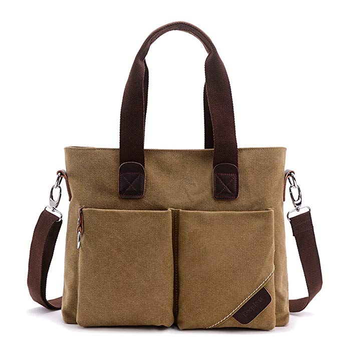 KARRESLY Women' Canvas Shoulder Bag Top Handle Tote Multi-pocket Handbag Purse