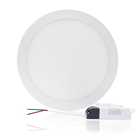 xtf2015 Super Bright Ultra-thin LED Panel Light Ceiling Lamps Recessed Light Fixture Kit with Led Driver-9W Round, Warm White 3000-3500K, 5.9" Diameter