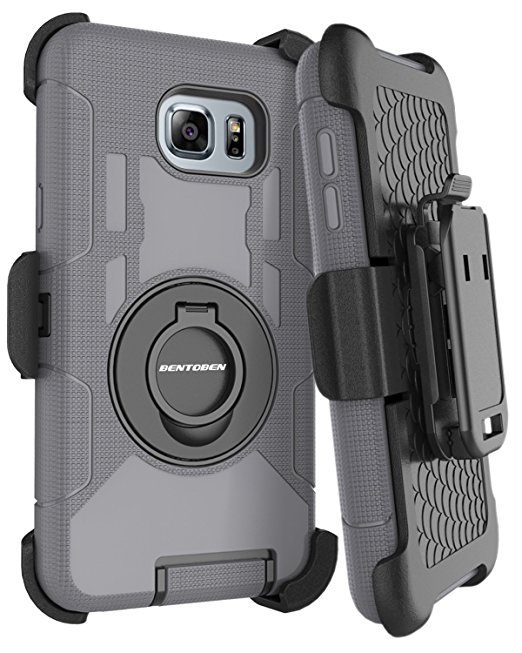 Note 5 Case,Galaxy Note 5 Case,BENTOBEN Samsung Galaxy Note 5 Case Shockproof Heavy Duty Hybrid Full Body Rugged Holster Protective Case for Samsung Galaxy Note 5 With Kickstand   Belt Clip Black/Gray
