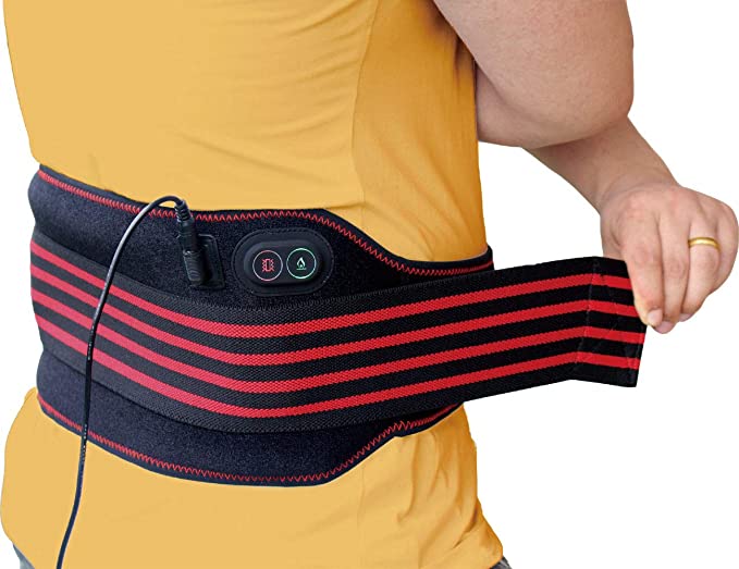 sticro Lower Back Massage Heating Pad Belt, 3 Temperature & Vibration Setting Heated Waist Therapy Wrap for Pain Relief of Abdominal Stomach Lumbar Muscle Strain, Menstrual Cramps