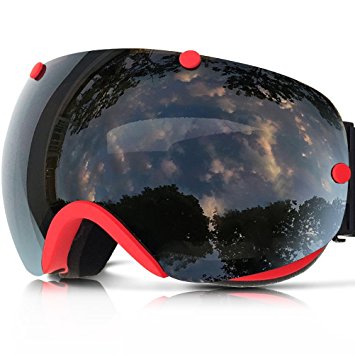 Zionor Lagopus Snowmobile Snowboard Skate Ski Goggles with Detachable Lens