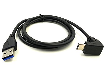 Zepthus Type C 90 Degree Cable, 1M/ 3.3 ft USB 3.0 (Type A) Male to USB 3.1 C (Type C) Male Upward or Downward Angle Sync & Charge Converter Adapter Cable Cord