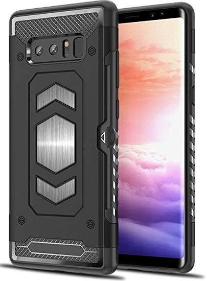 Samsung Galaxy Note 8 case -Xawy Magnetic suction car Samsung Note 8 case with Resilient Shock Absorption and Carbon Fiber Design for Galaxy Note 8 (2017) - Matte Black
