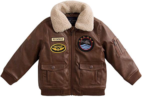 marc janie Baby Toddler Boys' Military Flight Leather Bomber Jacket
