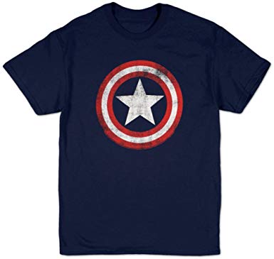 Captain America Marvel Distressed Logo Shield T-Shirt