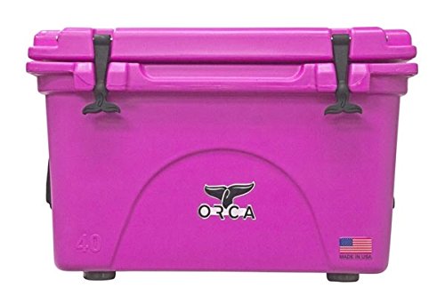 ORCA ORCP040 Cooler with Extendable flex-grip handles for comfortable solo or tandem portage, 40 quart, Pink