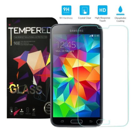 New Wayzon Samsung Galaxy S5 Screen Protector Ultra-thin High Defintion Tempered Glass Screen Protector for Samsung Galaxy i9600