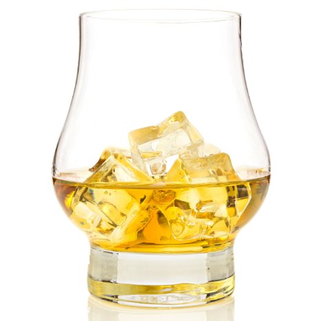 Taylor'd Milestones Reserve Whiskey Scotch Glasses, 10.5 oz Set of 2 Diamond Etched Classic Glassware