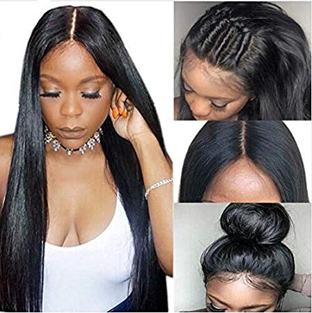 Coco's Hair 360 Lace Frontal Straight Human Hair Wigs Pre Plucked Brazilian Virgin Remy Wigs with Baby Hair Narutal Color 16 inch
