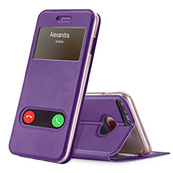 FYY Case iPhone 8 Plus, iPhone 7 Plus Case, Magnetic Cover Stand Case Window View Function iPhone 7 Plus/8 Plus(5.5") Purple