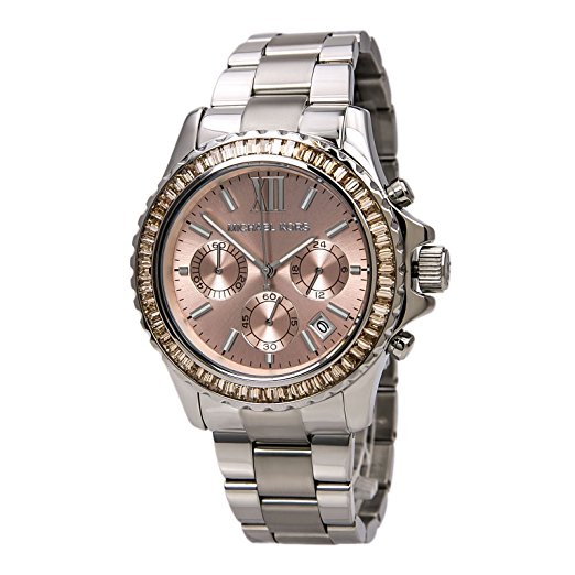 Michael Kors MK5870 Women's Everest Silver Tone Glitz Stainless Steel Bracelet Chronograph Watch