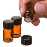2 ml 58 dram Amber Glass Essential Oil Bottle with Orifice Reducer and cap- 12 pack