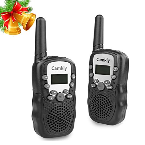 Handheld Outdoor Walkie Talkies 22 Channel FRS/GMRS 2 Way Radio Toy Phone for Kids Playing Games 2 Miles (Up to 3 Miles) Black