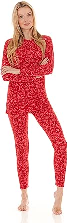 Thermajane Long Johns Thermal Underwear for Women Fleece Lined Base Layer Pajama Set Cold Weather