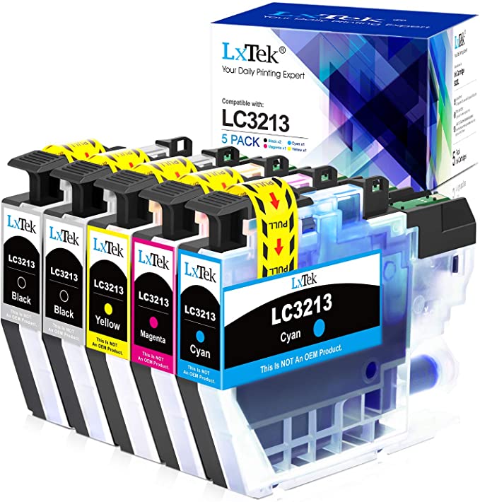 LxTek Compatible Ink Cartridges Replacement for Brother LC3213 LC-3213 LC3211 LC-3211 for Brother DCP-J572DW MFC-J497DW DCP-J774DW DCP-J772DW MFC-J890DW MFC-J895DW (2 Black/1 Cyan/1 Magenta/1 Yellow)