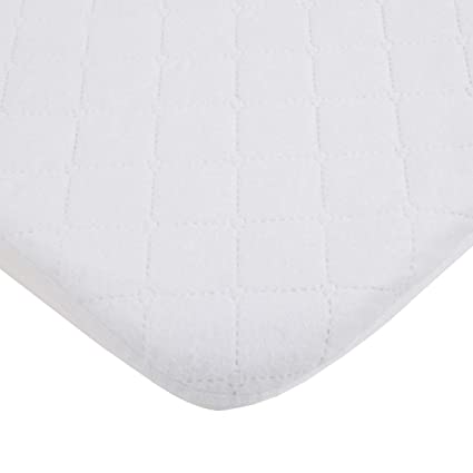 Carter's Water Resistant Quilted Mini Crib Fitted Mattress Pad, White