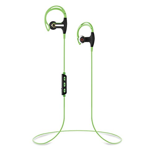 Omer Electronics SBH-1 Sports Stereo Bluetooth Headphones v4.1+EDR IPX4 Water Resistant 100% Compatibility (Green)