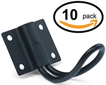 10pc Matte Black Iron Wire Hooks - Modern Wide Iron Hooks to Hang Your Favorite Bags. Equipped with 40 17mm Screws for a Strong, Sturdy Hold