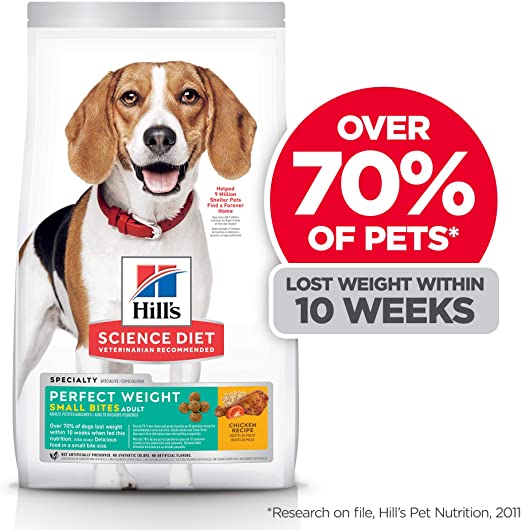 Hill's Science Diet Dry Dog Food, Adult, Small Bites, Perfect Weight for Weight Management, Chicken Recipe