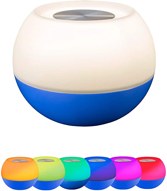 Enbrighten Color-Changing LED Lamp, Modern Night Light, Dimmable White & Vibrant RGB, Touch Sensor On/Off, Compact, Ideal for Bedside, Office, Dorm, Kid's Room, Cobalt, 49534