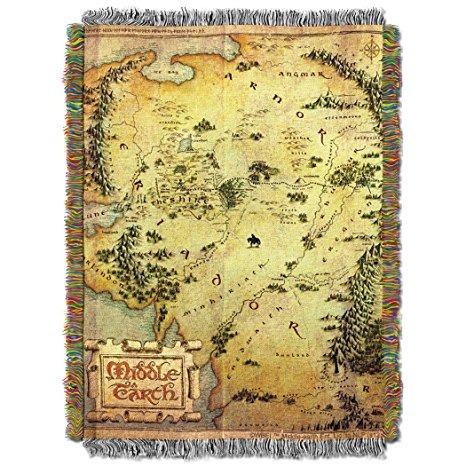 The Northwest Company Warner Brothers Acrylic Tapestry Throw, 48 by 60-Inch, The Hobbit Middle Earth