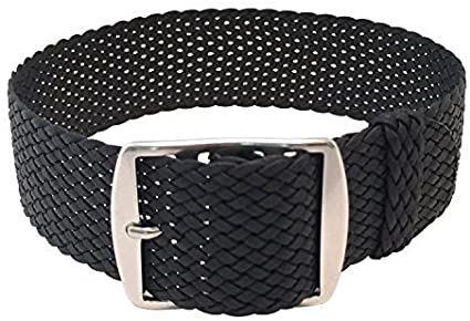 Wrist And Style Perlon Watch Strap (18mm, Black)