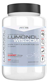 Lumonol Wisdom (60ct): A Breakthrough Nootropic Brain Supplement for Senior Citizens Designed to prolong Clarity, Vitality, and Reduce Memory Loss for The Elderly.