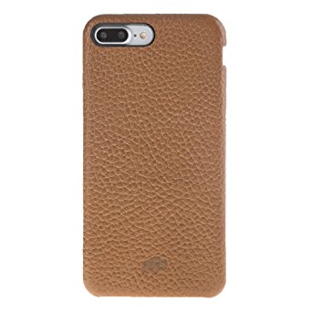 Burkley Case Full Leather Ultra Slim Snap-on Case for Apple iPhone 8 Plus/ 7 Plus | Everyday Luxury Leather Case | Floater Tan