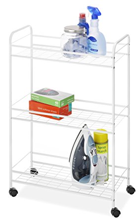 Whitmor 3 Tier Slim Wire Rolling Cart