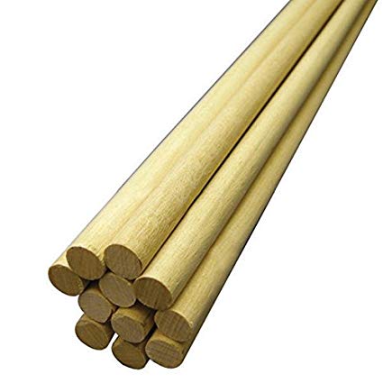 Hygloss Products, Inc 1/2-Inch x 12-Inch, 10-Pack Wooden Dowel Rods