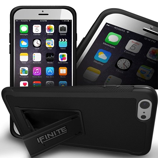iFinite Slim Fit Silicon Polycarbonate Shock Proof Kickstand Case for iPhone 6 / 6S Plus