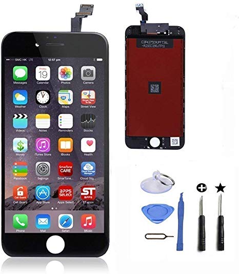 ZTR LCD Touch Screen Digitizer Frame Assembly Full Set LCD Touch Screen Replacement for iPhone 6(4.7inch) (Black)