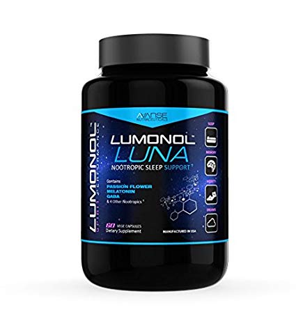 Lumonol Luna (60ct): a Nootropic Sleep Aid Formula Designed to Send You into a State of Sleep at Night. Luna's Brain Boosting Nootropics Leave You Waking up Fresh, Sharp, and Alert.