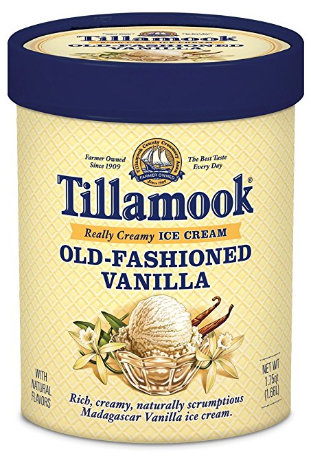 Tillamook, Premium Ice Cream, Old-Fashioned Vanilla, 1.75 Quart (Frozen)