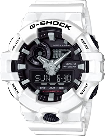 Casio Sports Watch Men's Quartz with Strap, White, 25.8, one Size (GA-700-7ACR)