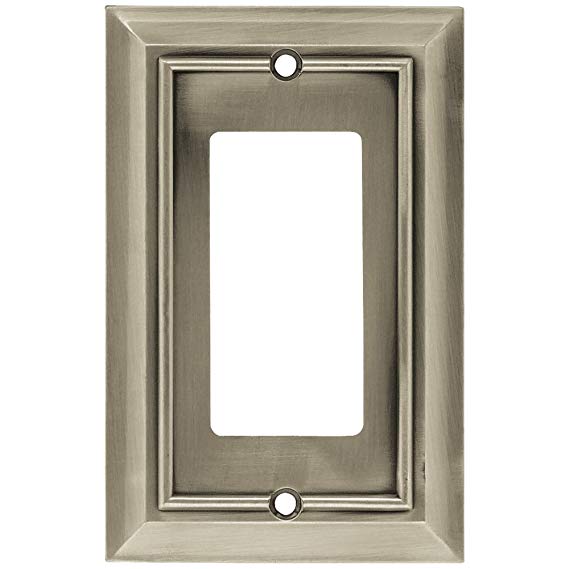 Brainerd 64176 Architectural Collection Single Decorator Wall Plate, Satin Nickel