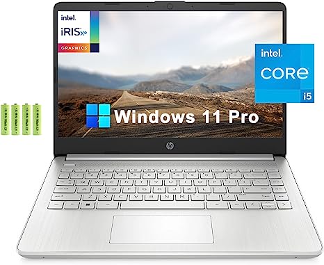 HP 14" HD Business Laptop Computer[Windows 11 Pro], Intel 4-Core i5-1135G7, 16GB RAM 512GB PCIe SSD, Intel Iris Xe Graphics, Wi-Fi 5, Bluetooth, HDMI, Webcam, Long Battery Life, Fast Charge, w/Battery