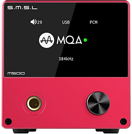 S.M.S.L M500 DAC Headphone Amp Supports MQA decoding ES9038PRO D/A chip USB Uses XMOS XU-216 with Remote Control (red)