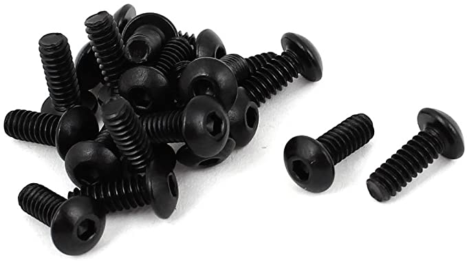 uxcell 6-32 x 3/8 inches UNC Alloy Steel Hex Socket Button Head Screws Black 20Pcs