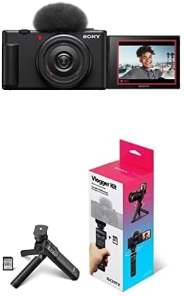 Sony ZV-1F Vlog Camera for Content Creators and Vloggers with Vlogger Accessory Kit, Small Black