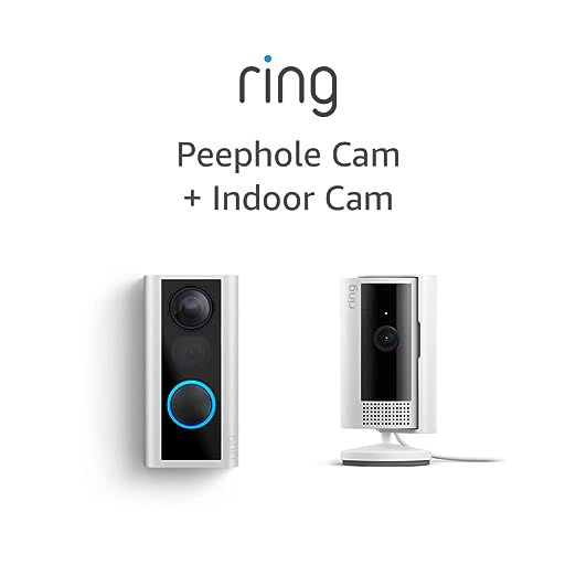 Ring Peephole Cam with All-new Ring Indoor Cam, White