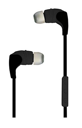 Avia Form Fitting Bluetooth Earbuds with Inline Mic & 2 Extra Ear Cushions, Black (More Colors)