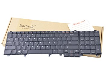 Eathtek Replacement Keyboard with Backlit and Pointer for Dell Latitude E6520 E6530 E6540 E5520 E5530 series Black US Layout