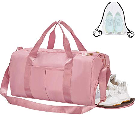 ICEIVY Dry Wet Separated Gym Bag, Sport Gym Duffle Holdall Bag Training Handbag Yoga bag Travel Overnight Weekend Shoulder Tote Bag with Shoes Compartment