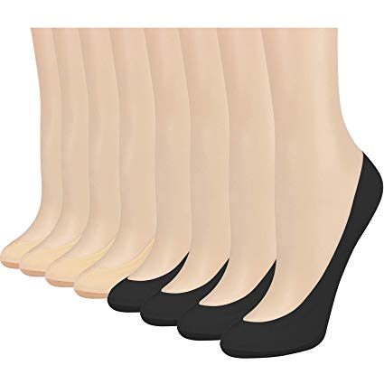 8 Pairs No Show Socks Women Low Cut Socks for Flats Non Slip Thin Liner Socks