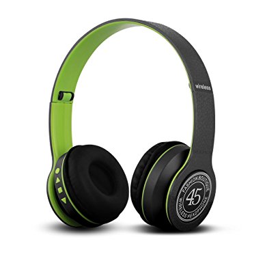 FX-Victoria Heavy Bass On Ear Headphones Foldable Headphones for Men and Women, Kids and Adults, Supports FM Stereo Function / MicroSD / TF Card, P45-Green