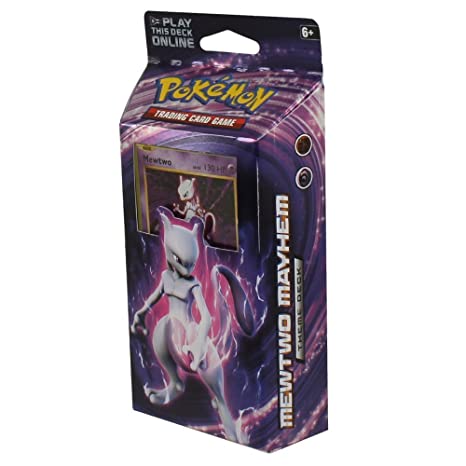 Pokémon XY Evolutions - Mewtwo Mayhem Theme Deck | Full Ready to Play Deck of 60 Cards | Includes Cracked Ice Holofoil version of Mewtwo Plus Deck Case, Chansey Metallic Coin & More