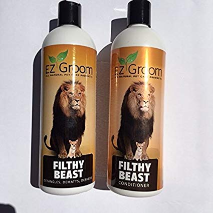 Filthy Beast EZ Groom-Shampoo/Conditioner TWIN PACK-Detangles,Demats-Natural - Deodorizing
